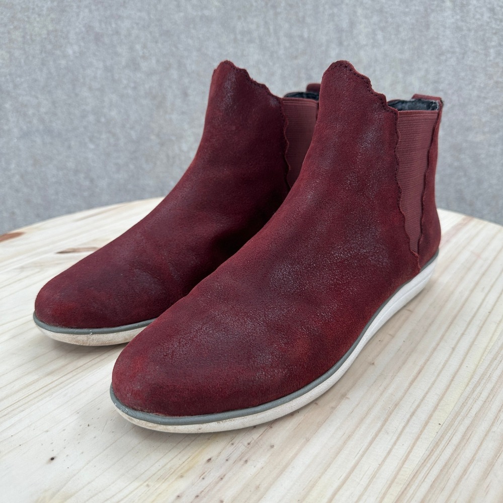Aetrex Alanna Booties 8.5 Ankle Boots‎ Women's Burgundy Cushion Leather Comfort